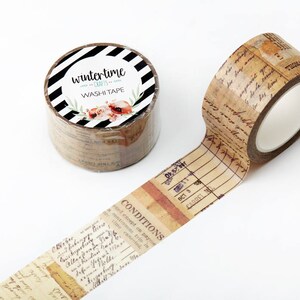 Washi Tape SHOP EXCLUSIVE Masking Tape Collage Style with Vintage Papers by Wintertime Crafts for Scrapbooking, Journaling, Gift Wrapping image 3