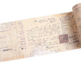 French Commerce Washi Tape *SHOP EXCLUSIVE* Retro Invoice Ephemera Tape with Liner by Wintertime Crafts for Junk Journaling