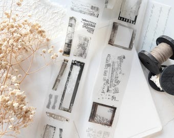 Untold Pre-Cut PET Tape from Crea With Gaby, Grungy Frames and Elements Transparent Stickers for Journaling, Collage, and Scrapbooking