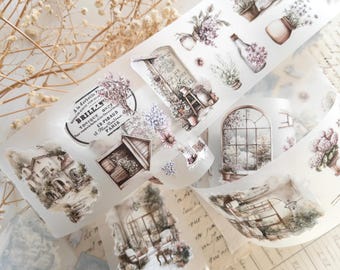Spring Cottage Pre-Cut PET Tape from Crea With Gaby, Transparent Stickers for Planners