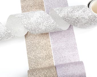 Rustic Horticulture Text Washi Tape *SHOP EXCLUSIVE* Retro Writing, Tape with Liner by Wintertime Crafts for Journaling, Notebook