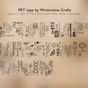 The Details PET Tape SHOP EXCLUSIVE Vintage Elements Transparent Tape Roll by Wintertime Crafts for Journaling, Notebooks, Matte or Glossy image 5