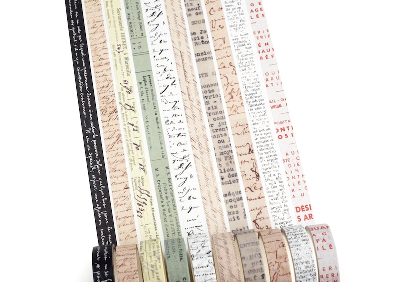 Script & Type Collection, 10 Rolls of Vintage Text Washi Tape *SHOP ...