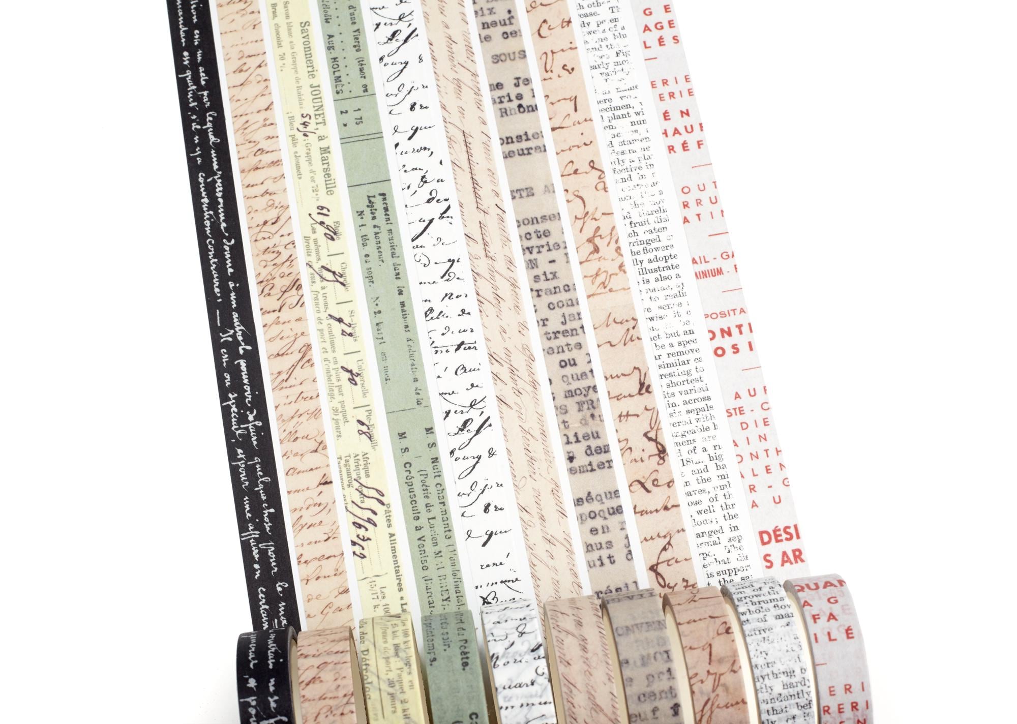 Script & Type Collection, 10 Rolls of Vintage Text Washi Tape *SHOP ...
