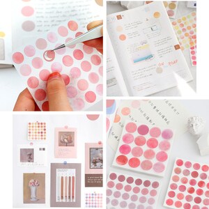 1300 Washi Dot Stickers, Watercolor 2 Sizes Washi Circles, Translucent Round Dot Sticker for Crafts, Scrapbooking, Journals, Planner image 4