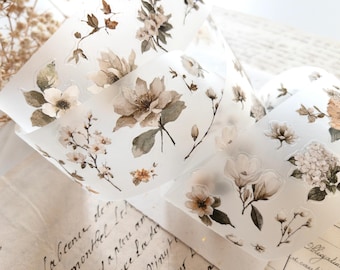 Nostalgia Floral Pre-Cut PET Tape from Crea With Gaby, Transparent Stickers for Planners