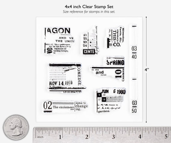 Clear Stamps Distressed Vintage SHOP EXCLUSIVE for Paper Crafts,  Scrapbooking, Art Journaling, Mixed Media 4x4 in Abstract Grunge 