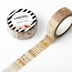 Washi Tape SHOP EXCLUSIVE Masking Tape Collage Style with Vintage Papers by Wintertime Crafts for Scrapbooking, Journaling, Gift Wrapping image 2