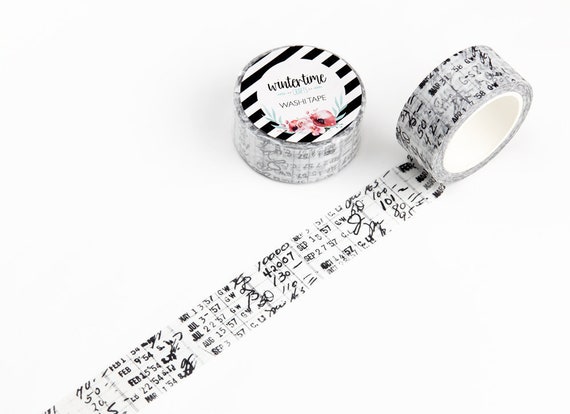 Washi Tape SHOP EXCLUSIVE Vintage Ledger Masking Tape by Wintertime Crafts  for Scrapbooking, Journaling, Traveler's Notebook, Numbers 