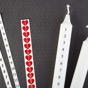 DIY Advent Calendar Candle *SHOP EXCLUSIVE* Decals with Numbers, Set of 4 - Countdown of Days to Christmas Eve