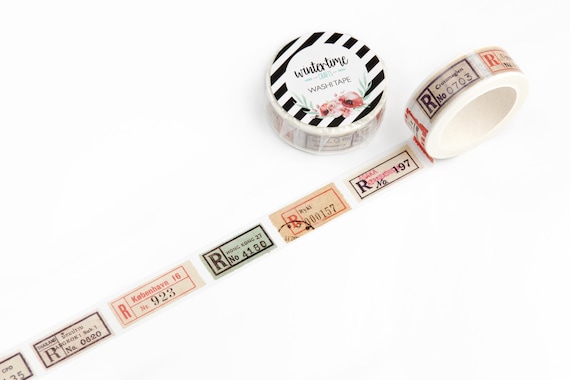 Washi Tape SHOP EXCLUSIVE Masking Tape With Registered Mail Labels by  Wintertime Crafts for Scrapbooking, Journaling, Gift Wrapping 