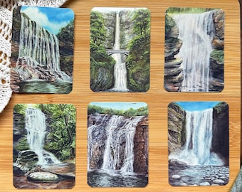 Waterfall Sticker Set Watercolor Art