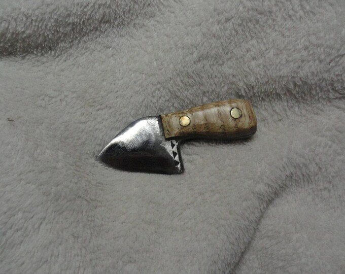 Hand Made File Knifesmallwhite Oak Handle Scalesleather Etsy