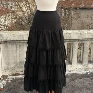 Black flare skirt etsy online