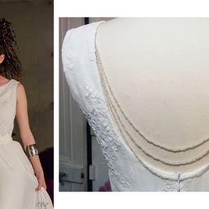 DÉSTOCKAGE 50% Robe de mariée courte ou longue, en dentelle ivoire et sur-jupe longue amovible en mousseline ivoire image 4