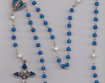 Catholic Rosary - 6mm Blue Jade