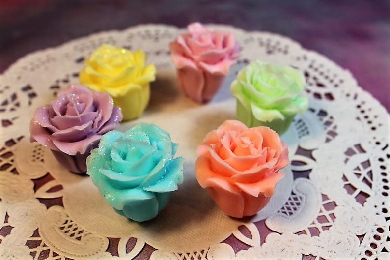 Mini Roses Soap Favors 5 Novelty Soap Favors Handmade Etsy
