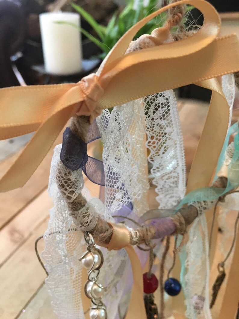 Ribbon and lace dream catcher Etsy
