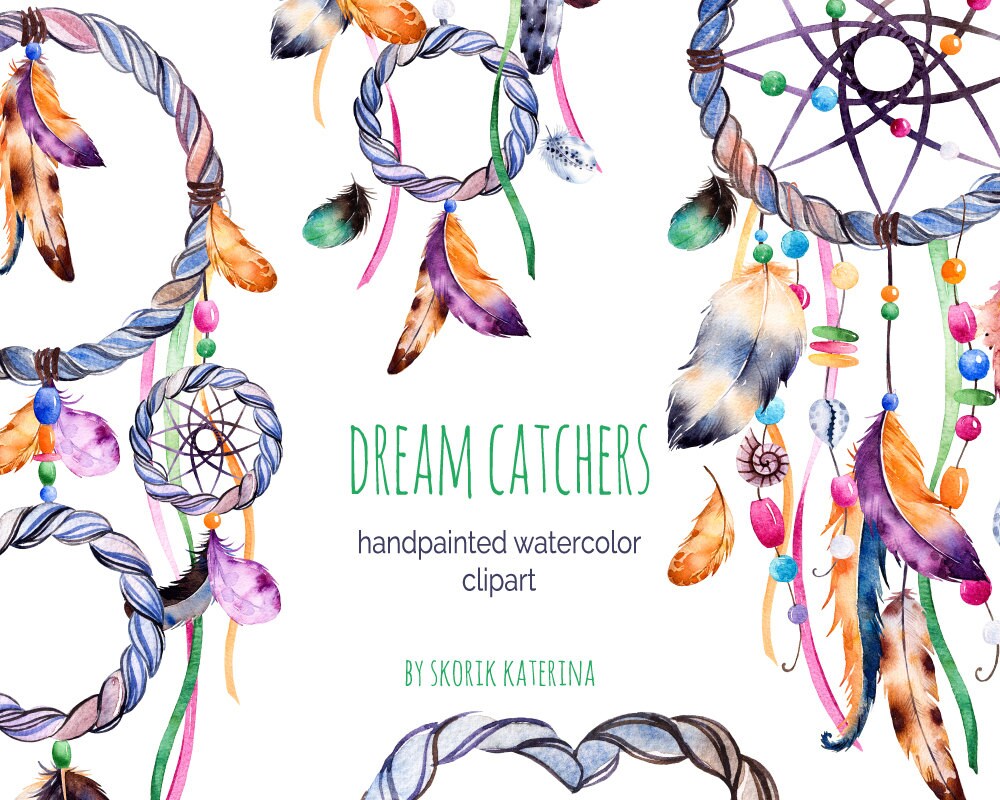 4 Watercolor DreamCatchers | Etsy