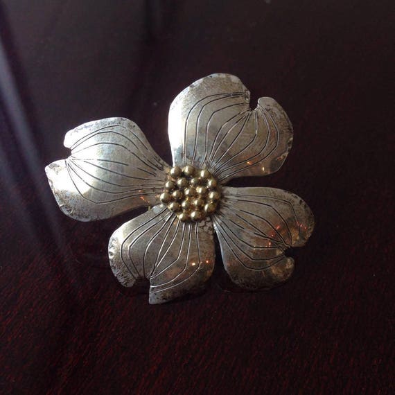 Silver FLOWER EARRINGS Large Cherry Blossoms - image 2