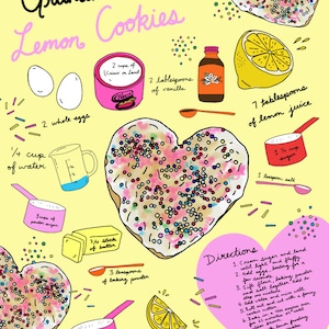 Benutzerdefiniertes Rezept Digitale Illustration | Essen, Trinken, Cocktail, Anleitung, Geschenk für Freundin, Freund, Unikat, handgezeichnet