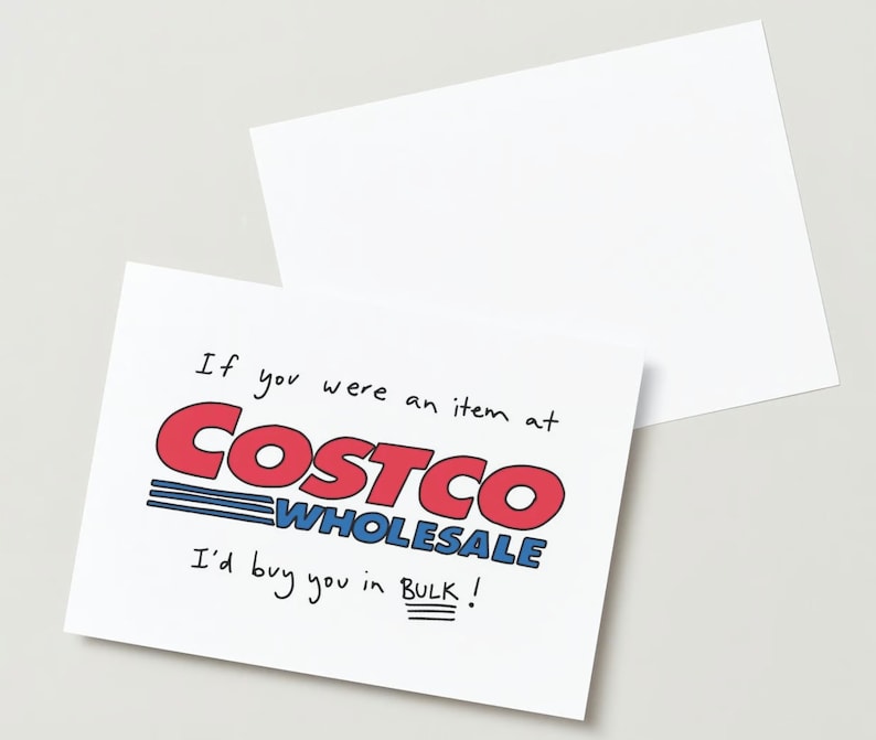 Costco Obsessed Customers | Cute Card | Illustration | Funny Stationary | Girlfriend Card | Boyfriend Card | Anniversary Card image 4