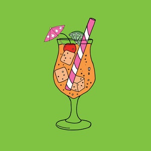 Benutzerdefinierte Cocktail-Illustration | Digitaler Download | Lieblingsgetränk | Geschenkidee für Sie oder Ihn | Barwagen Kunst | Küchenkunst