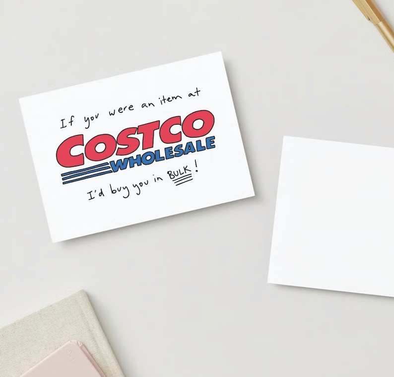 Costco Obsessed Customers | Cute Card | Illustration | Funny Stationary | Girlfriend Card | Boyfriend Card | Anniversary Card image 3