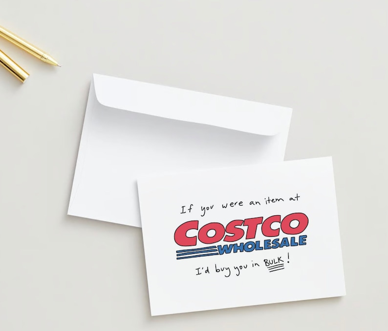 Costco Obsessed Customers | Cute Card | Illustration | Funny Stationary | Girlfriend Card | Boyfriend Card | Anniversary Card image 2