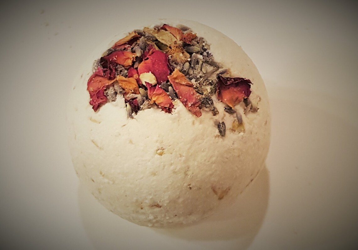 Rose Lavender Oatmeal Bath Bomb Bath Fizzy Etsy