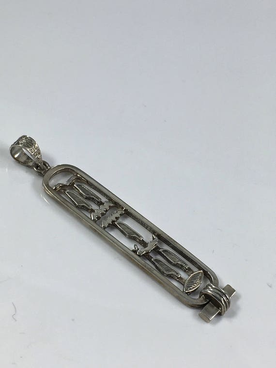 Silver Cartouche Pendant Vintage Egyptian Pendant… - image 1