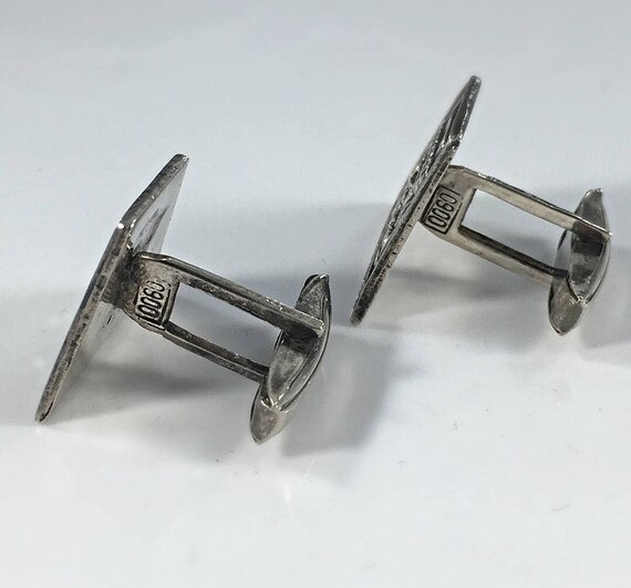 Silver Cufflinks Vintage Silver Face Cufflinks Ma… - image 7