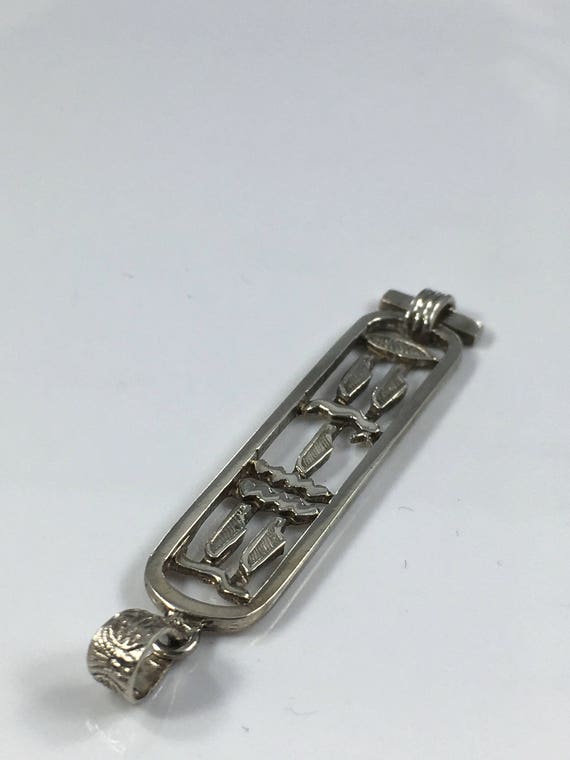 Silver Cartouche Pendant Vintage Egyptian Pendant… - image 7