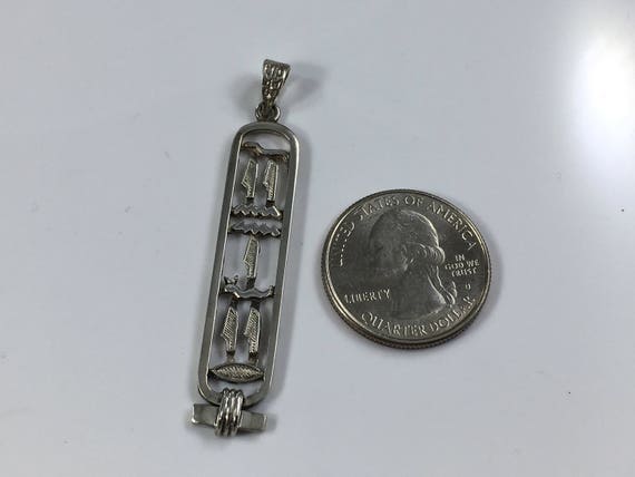 Silver Cartouche Pendant Vintage Egyptian Pendant… - image 10