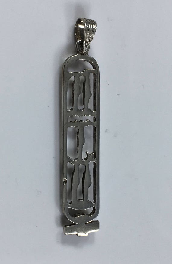 Silver Cartouche Pendant Vintage Egyptian Pendant… - image 8