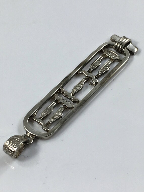 Silver Cartouche Pendant Vintage Egyptian Pendant… - image 5