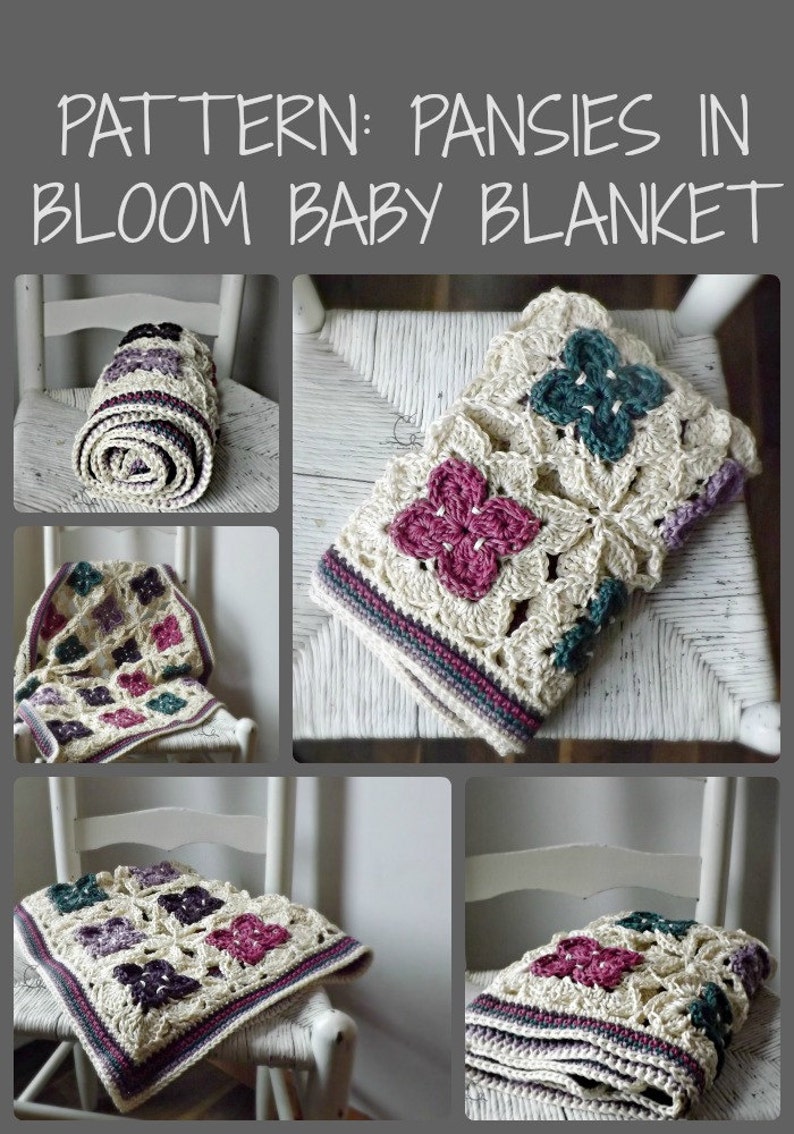 Pattern: Pansies in Bloom Blaket image 1