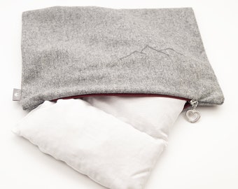 Kischkernkissen heat pillow bag 20 x 30 cm - 3 chambers - 100% Merino LODEN made in Germany - EXCLUSIVE and double stitched