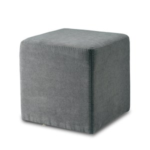 Hocker, KUBI, Pouf, Sitzwürfel, 40 x 40 cm, PU-Schaum, Pflegeleichter Bezug Möbelstoff, stabile Füße, bis 150 kg, 11 Farben wählbar dunkel grau 12