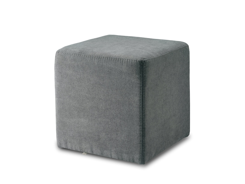 Hocker, KUBI, Pouf, Sitzwürfel, 40 x 40 x 40 cm, PU-Schaum, Pflegeleichter Bezug Möbel Stoff, stabile Füße, bis 150 kg, 11 Farben wählbar dunkel grau 12