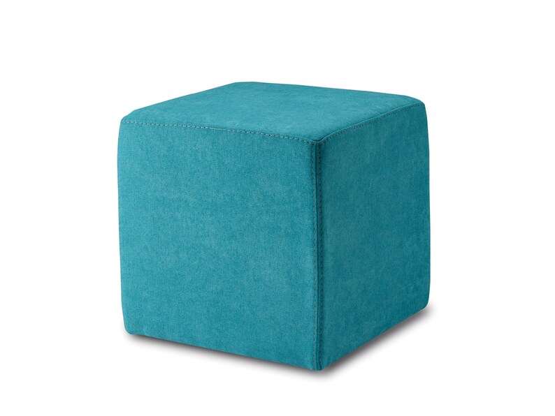 Hocker, KUBI, Pouf, Sitzwürfel, 40 x 40 x 40 cm, PU-Schaum, Pflegeleichter Bezug Möbel Stoff, stabile Füße, bis 150 kg, 11 Farben wählbar türkis 8a