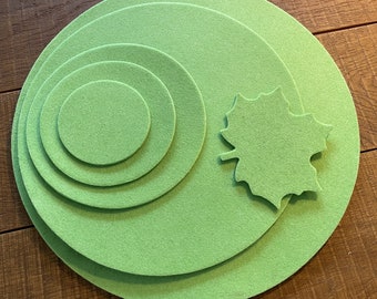 Felt placemat table mat coaster round wool felt thickness 5 mm washable GREAT QUALITY - light may green - 5 sizes