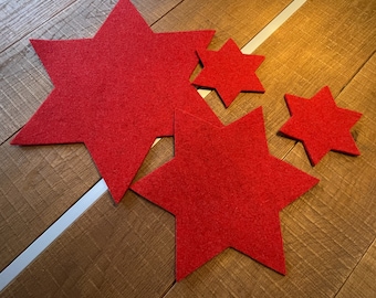 FELT CHRISTMAS STAR red - FELT Gloss felt placemat placemat coaster star - 15 - 30 - 40 cm selectable wool felt height approx. 4 mm