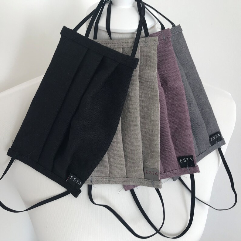 Mouth Mask Nose Mask Mouthnose Cover Face Mask 50 Linen / BW Etsy