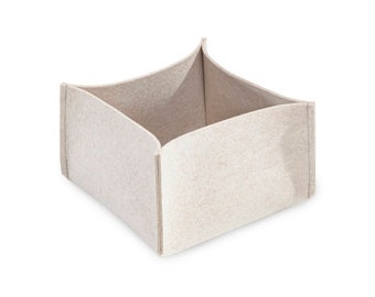 Felt basket Keep Box storage basket felt storage box-colour mango-100% merino design wool felt