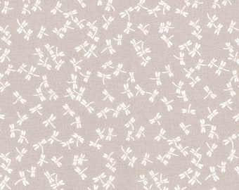 Westfalenstoffe Kyoto Dragonfly sand white 0.5 m cotton weaving fabric approx. 150 g/sqm