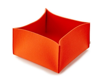 Felt basket Keep Box storage basket felt storage box-colour mango-100% merino design wool felt