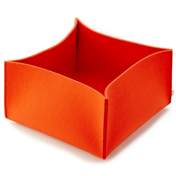 Felt basket Keep Box storage basket felt storage box-colour mango-100% merino design wool felt