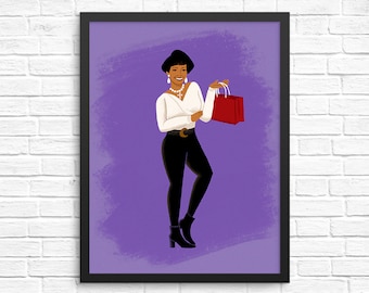 Regine Hunter Art Print / Living Single Illustration