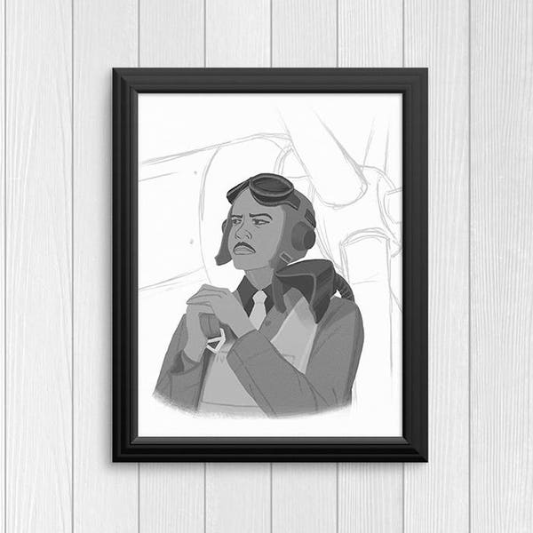 Benjamin O. Davis, Jr. Illustration / Tuskegee Airmen Art Print